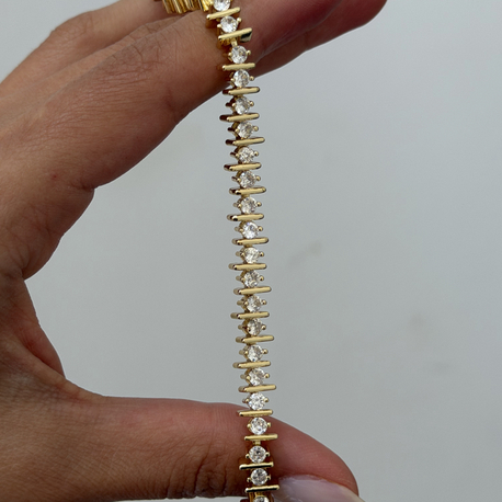 Premium Seri Tasarım Su Yolu Bileklik | Gold