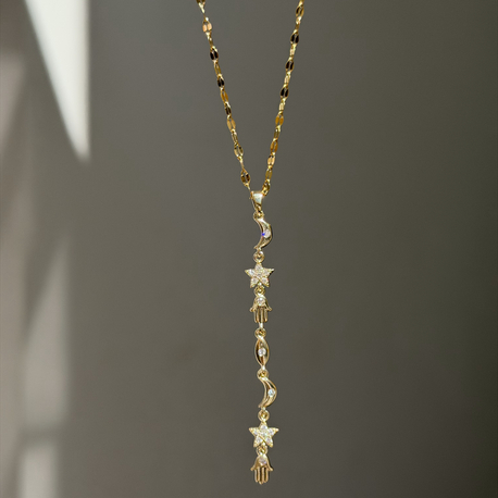 Çelik Minimal Manifest Kolye | Gold