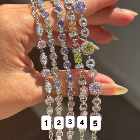 Xuping Silver Soft Renkli Taşlı Blok Bileklik (4)