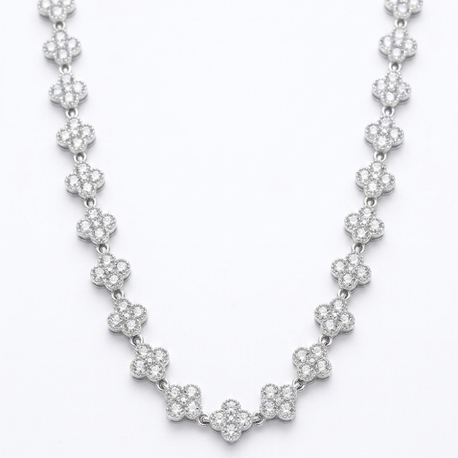 VIP | Mini silver taşlı yonca kolye