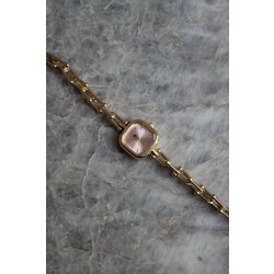 Luna Gold Pembe Kare Kadranlı Çelik Kadın Saat