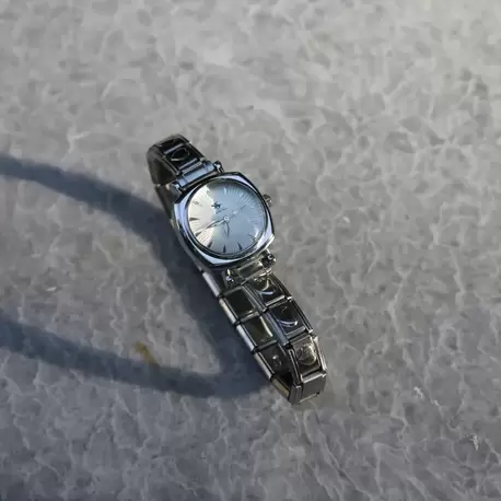 Çelik Silver Kalpli Nomi Charm Beyaz Kadın Saat