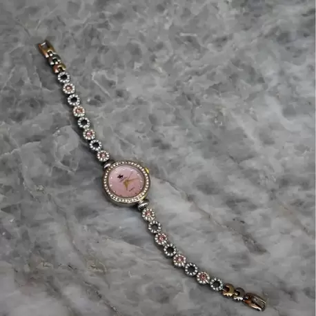 Bella Rosa Pink Oval Taşlı Kadın Saat
