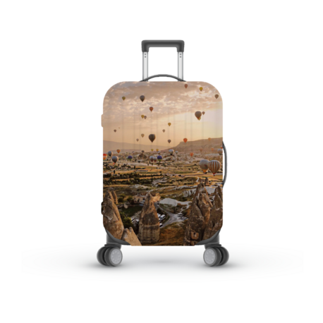 ✈️ LUGGIACASE Premium Kapadokya Gün Batımı Tasarımlı Valiz Koruyucu Kılıf