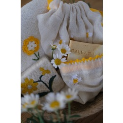 Üzümlü Dokuma Hamam Set / Papatya