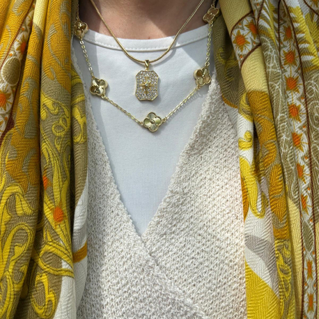 Marka model gonca sarı kolye 