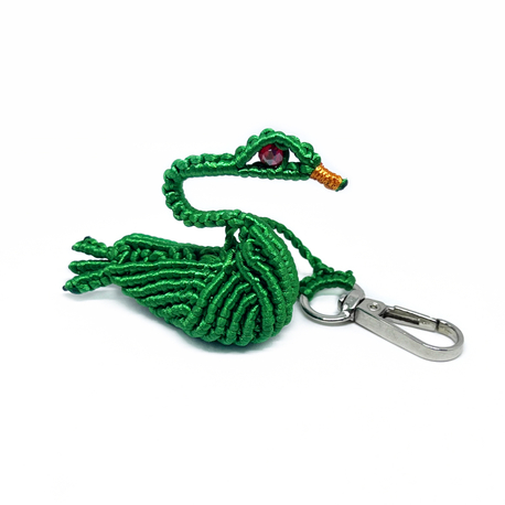 Handmade 3D Macrame Swan Charm
