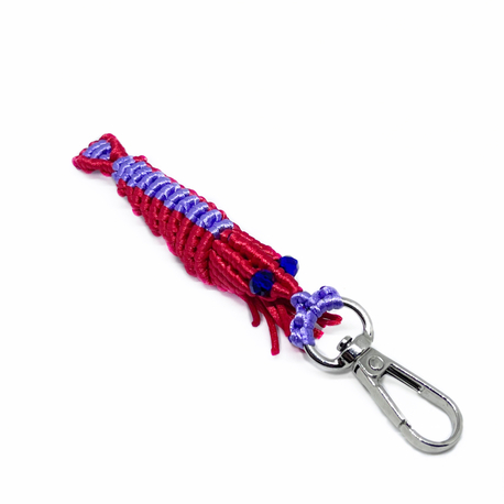 Handmade Macrame Shrimp Charm
