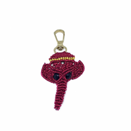 Handmade Macrame Elephant Charm