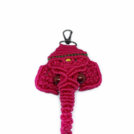 Handmade Macrame Elephant Charm