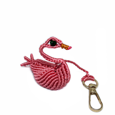Handmade 3D Macrame Swan Charm
