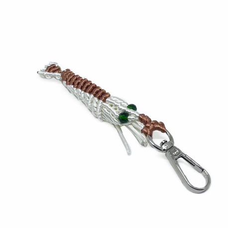 Handmade Macrame Shrimp Charm