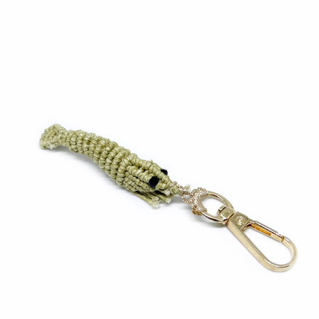 Handmade Macrame Shrimp Charm