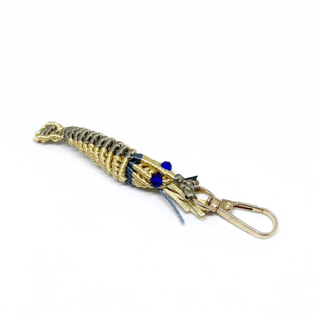 Handmade Macrame Shrimp Charm
