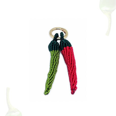 Handmade Chili Pepper Charm Keychain