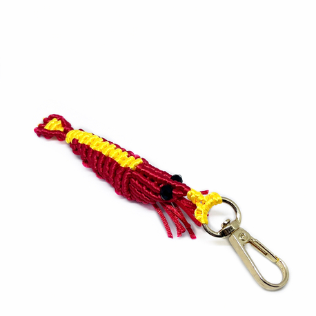 Handmade Macrame Shrimp Charm