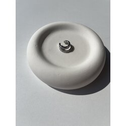 İki sıra taşlı kıkırdak küpe silver