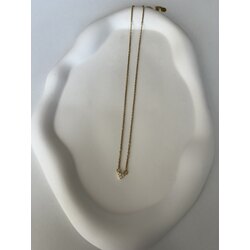 Küçük kalp uçlu çelik kolye gold