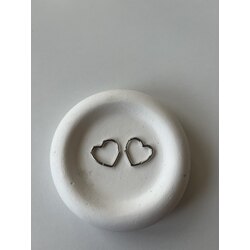 Minimal kalp küpe silver