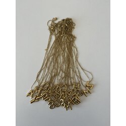 Harfli çelik kolye gold