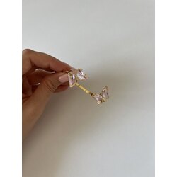Pembe kelebekli çelik kelepçe gold