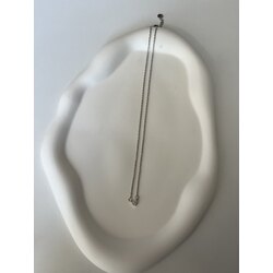Küçük kalp uçlu çelik kolye silver