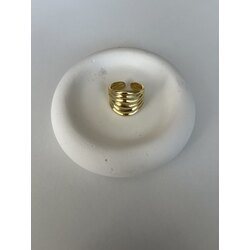Wawe çelik yüzük gold