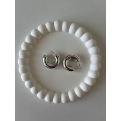 Tombul halka küpe silver