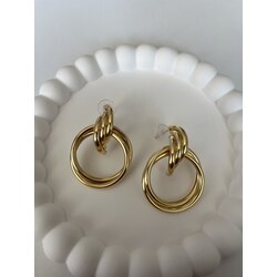 Mob çelik küpe gold