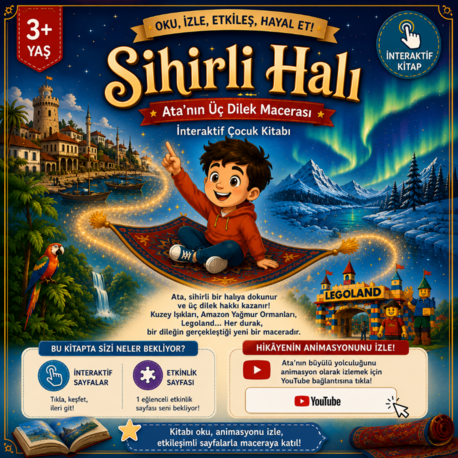 Sihirli Halı – İnteraktif Çocuk E-Kitabı | Animasyon + Etkinlik Sayfaları