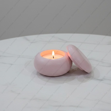 Dekoratif Minimal Yuvarlak Kapaklı Takı Kutusu, Takı Tabağı (6,5x4 cm) - Vernikli