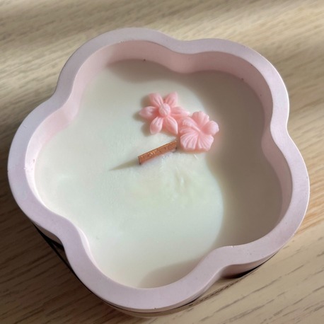 Dekoratif Beton Soya Mum - Kalpli / Çiçekli 