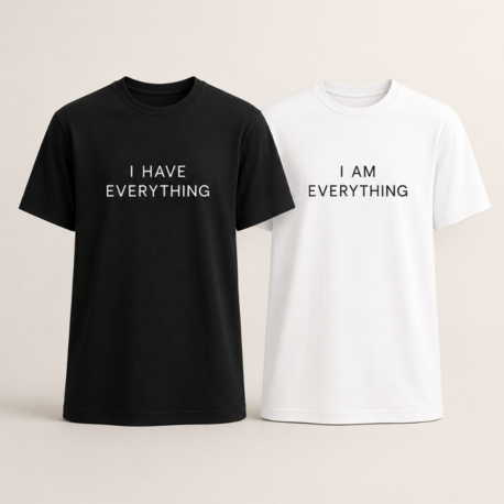 Lumora Couple Collection Oversize Unisex Çift Tişörtü - I Have Everything / I Am Everything 