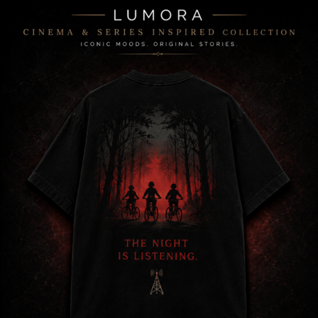 Lumora Oversize Unisex Grafik Baskılı Tişört %100 Pamuk Premium Streetwear – Midnight Signal