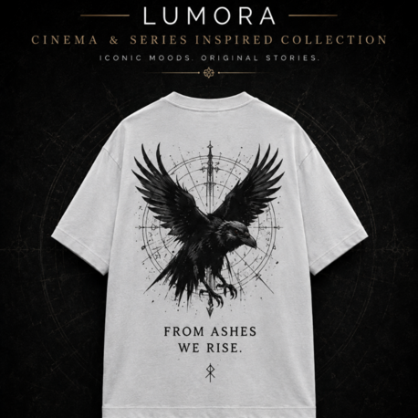 Lumora Oversize Unisex Grafik Baskılı Tişört %100 Pamuk Premium Streetwear – Crown of Ashes