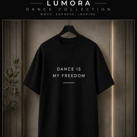 Lumora Oversize Unisex Minimal Baskılı Tişört %100 Pamuk  Streetwear – Dance Is My Freedom