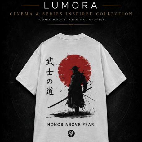 Lumora Oversize Unisex Grafik Baskılı Tişört %100 Pamuk Premium Streetwear – Shadow Ronin