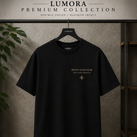 Lumora Oversize Unisex Minimal Baskılı Tişört %100 Pamuk  Streetwear – Find Your Strength