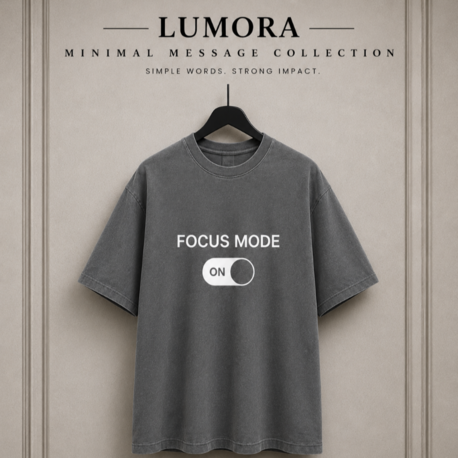 Lumora Oversize Unisex Baskılı Tişört %100 Pamuk Premium Streetwear – Focus Mode
