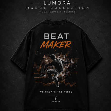 Lumora Oversize Unisex Grafik Baskılı Tişört %100 Pamuk  Streetwear – Beat Maker