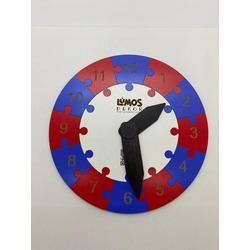Renkli Daire Saat Puzzle (Mavi-Kırmızı)