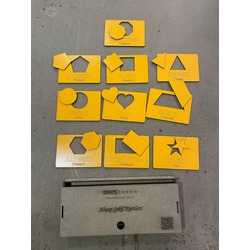 Ahşap Geometrik Şekiller Zeka Kartları Eşleştirme Oyunu Okul Öncesi Eğitim Materyali