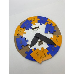 Renkli Daire Saat Puzzle (Turuncu-Mavi)
