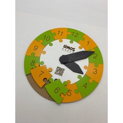 Renkli Daire Saat Puzzle (Turuncu-Yeşil)