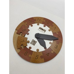 Renkli Daire Saat Puzzle (Ceviz-Kiraz)