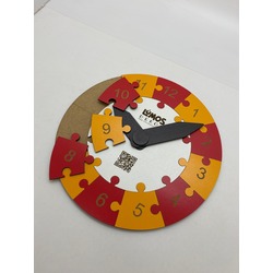 Renkli Daire Saat Puzzle (Kırmızı-Turuncu)