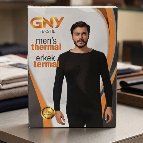 Siyah Erkek Termal İçlik Üst 