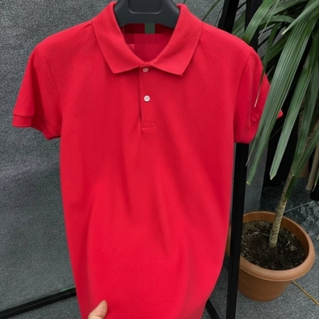 Kırmızı Poloyaka T-shirt 