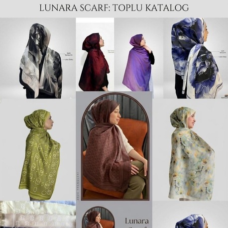 Lunara Scarf 15'Lİ Toptan Şal Paketi Dijital Pamuk Soft Kumaş