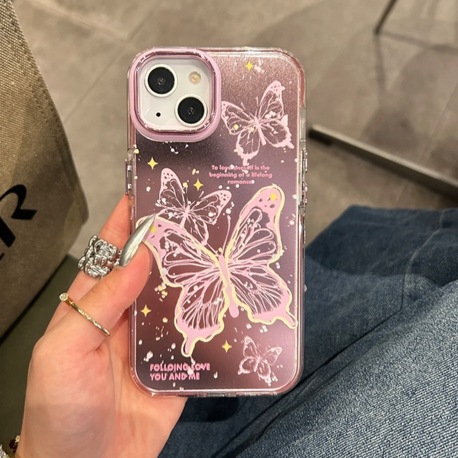 Kelebek Desenli İphone Kılıf + Charm